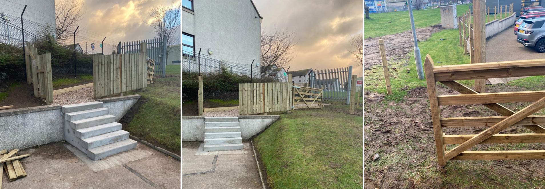 Pentland Land-Rover Garage Footpath and Fencing