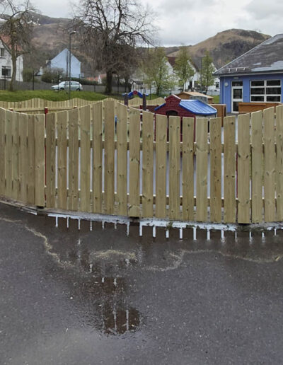 Kinlochleven Primary School Wooden Slatted Fencing
