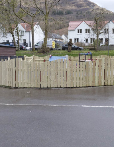 Kinlochleven Primary School Wooden Slatted Fencing